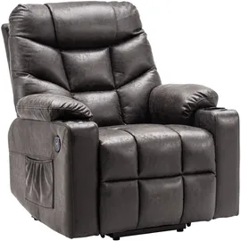 MCombo Relaxsessel 7286 Mikrofaser 72 x 71 x 70 cm Braun elektrisch mit Aufstehhilfe