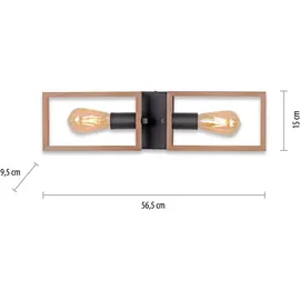 just light. Just Light 2-flg. rechteckig Holz schwarz