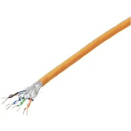 TRU Components Netzwerkkabel CAT 7 S/FTP 4 x 2 x 0.24mm2 CPR-Dca zertifiziert Orange 100 m