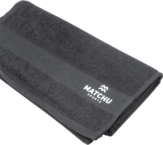 Matchu Sports Fitness Handtuch Schwarz - Schwarz - Baumwolle