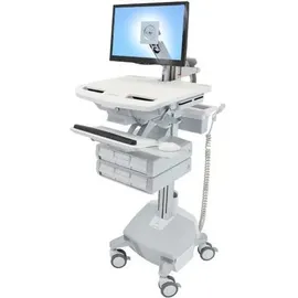 Ergotron Wagen für LCD-Display/Tastatur/Maus/CPU/Notebook/Barcodescanner (offene Architek, Notebookwagen, Grau