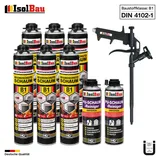 Brandschutzschaum B1 Bauschaum 6x 750ml 2x Reiniger Schaum Montageschaum Pistole