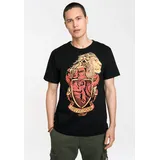 LOGOSHIRT T-Shirt LOGOSHIRT "Harry Potter - Gryffindor Logo", Herren, Gr. L, schwarz, 100% Baumwolle, bedruckt, normal, Rundhals, Shirts T-Shirt, mit Harry Potter-Print