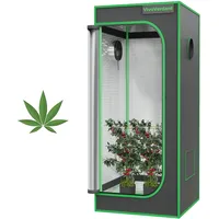 VivoVerdant Grow Zelt 60x60x180cm, Indoor Grow Tent Reflektierende 600D Mylar Zuchtzelte Hydrokultur,abnehmbaren Boden Tablett, Growzelt für Pflanzen wachsen Raum