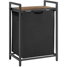 VASAGLE Wäschesammler mit Ablage 50 cm x 33 cm x 72 cm Braun-Schwarz