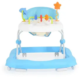 Moni Lauflernwagen, Eko höhenverstellbar gepolsteter Sitz und Spielcenter blau