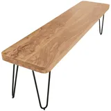 KADIMA DESIGN Esszimmer Sitzbank BAGLI Massiv-Holz Akazie 120 x 45 x 40 cm Holz-Bank Natur-Produkt Küchenbank im
