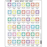 Larsen Puzzles OB7 Uhrzeit Lernen Puzzle Kinder 42 Teile Deutsch ab 5 Jahre Lernspielzeug Konzentration und Zahlenverständnis fördern