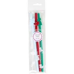 RICE Silikon Strohhalm 3er Set, L20cm, diverse