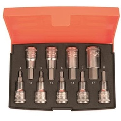 Bahco 1/2" Einsätze für Innensechskant Schrauben Stecknüsse S9 HEX, 9-teilig