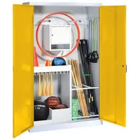 C+P Sportgeräteschrank mit Vollblech-Flügeltüren (Typ 1), HxBxT 195x120x50 cm,