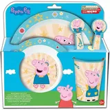 Peppa Pig Teller-Set –Mikrowellengeeignet 5-teiliges Kindergeschirr mit rutschfestem Boden