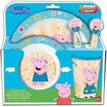 Peppa Pig Teller-Set –Mikrowellengeeignet 5-teiliges Kindergeschirr mit rutschfestem Boden