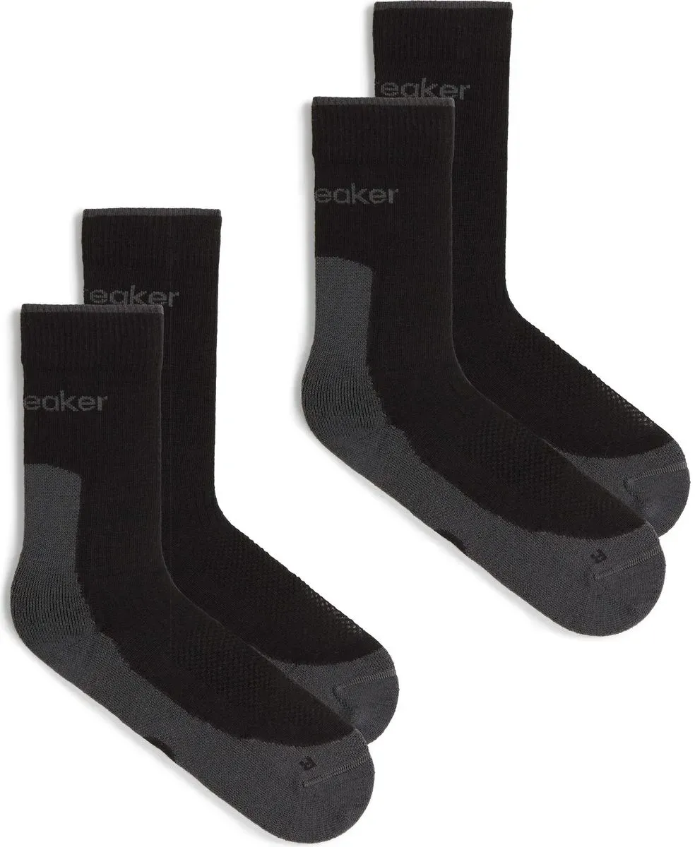 Icebreaker Men Merino Hike+ Light Crew 2 Pack black/obsidian (0FB) XL