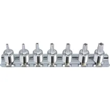 KS Tools 1/4" CHROMEplus Bit-Stecknuss-Satz Fünfstern Bohrung, 7-tlg.