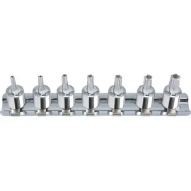 KS Tools 1/4" CHROMEplus Bit-Stecknuss-Satz Fünfstern Bohrung, 7-tlg.