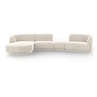 Micadoni Sofa Miley, modular mit Recamiere 4-Sitzer beige