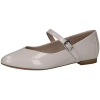 CAPRICE Damen Ballerinas aus Leder mit Klettverschluss, Cremefarben (Snow