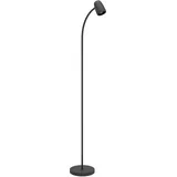 EGLO Stehlampe Carlo, Lampe Wohnzimmer mit Flexarm, Standleuchte schwenkbar aus Metall in Schwarz, Leselampe mit E14 Fassung, H 170 cm