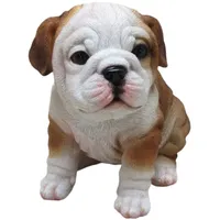 FD Dekofigur Bulldogge sitzend 17 x 16 x 12 cm weiß braun
