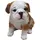 FD Dekofigur Bulldogge sitzend 17 x 16 x 12 cm weiß braun