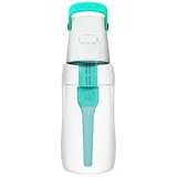 DAFI Solid Trinkflasche mit Filter und Strohhalm 0,5 L, Türkis - Wasserflasche mit Wasserfilter, BPA-Frei, Sportflasche mit gefiltertes Wasser für Reisen - Filterflasche Outdoor + Aktivkohle Filter