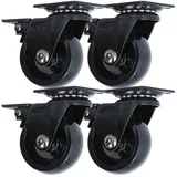 MS Beschläge Möbelrolle Transportrolle modernes Design Lenkrolle Schwarz, (4-St), bodenschonend schwarz