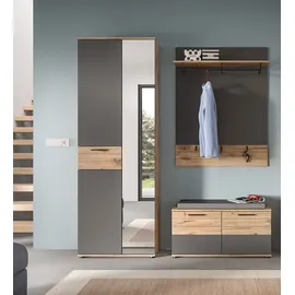 Möbel Boss Garderobenkombination 175 x 200 x 37 cm Braun/Grau