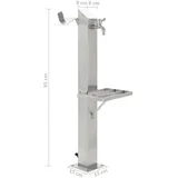 vidaXL Garten-Wassersäule Edelstahl Quadratisch 95 cm 45455