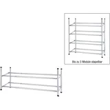 Testrut Schuhregal 22 x 25 x 62 cm ausziehbar grau / grau