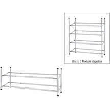 Testrut Schuhregal 22 x 25 x 62 cm ausziehbar grau / grau