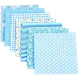 Asudaro 7Stück 25x25 cm Baumwollstoff Meterware Stoffpaket für Patchwork DIY Stoffe zum Nähen Stoff Paket Stoffreste Nähstoffe zum nähen Puppenkleider Ärmel Haarband Handwerk Blau