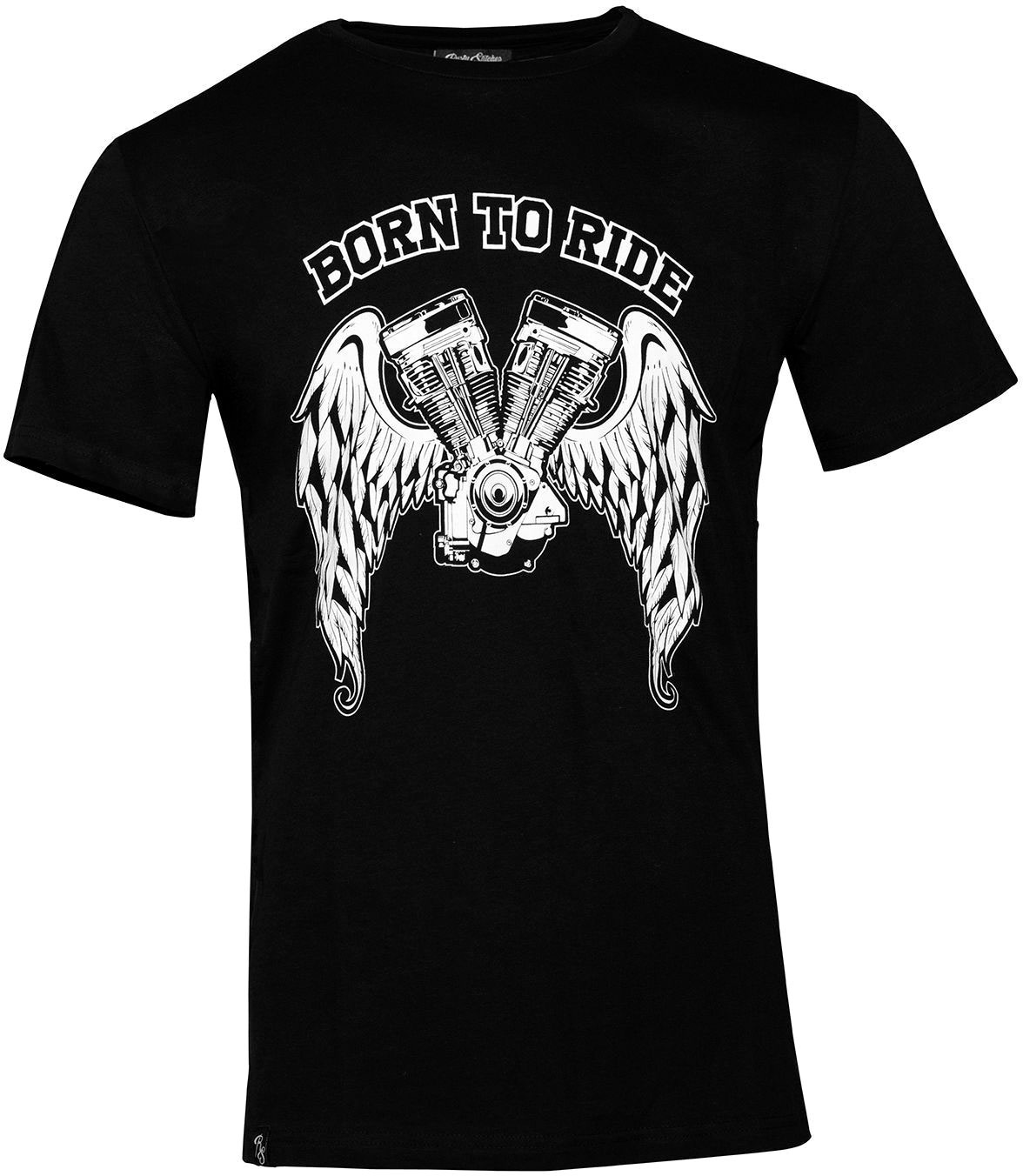 Rusty Stitches Born To Ride, t-shirt - Noir/Blanc - XL