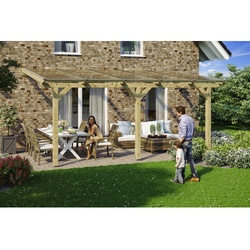 SKANHOLZ Terrassenüberdachung »Andria«, Breite: 541 cm, Dach: Polycarbonat (PC), natur - beige