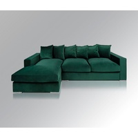 AMARIS Elements Ecksofa 'Moore'+'Newman' (links/rechts) Samt Velours Sofa Wohnzimmer 3m Couch L-Form grün