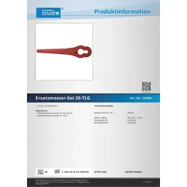 Güde Ersatzmesser Set 20 Stück