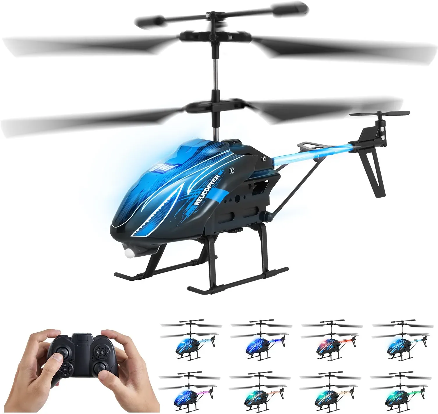 VEVOR RC-Helikopter, 2,4 GHz ferngesteuerter Hubschrauber, 3,5-Kanal-RC-Flugzeug, 16 Minuten Flugzeit, Höhenhaltung, Start/Landung mit einer Taste & LED-Leuchten, Spielzeug für Kinder ab 8 Jahren