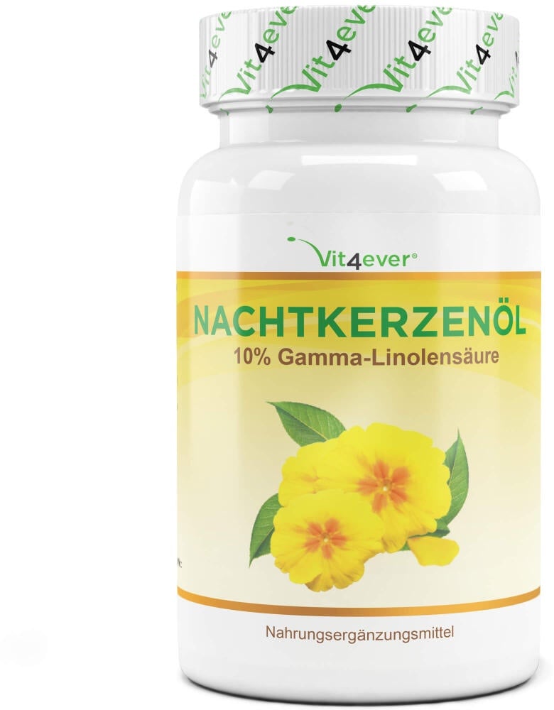 Nachtkerzenöl - 2000 mg pro Tag - 10% GLA - 180 Softgel-Kapseln