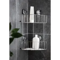 Primaster Eck-Duschkorb Octopus Edelstahl 2 Ablagen chrom ohne Bohren
