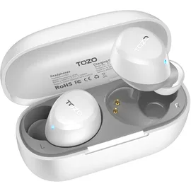 TOZO A1 In-Ear Kopfhörer Kabellos Bluetooth 5.3 mit 2 Mikrofonen für KI-Anrufe, App-Steuerung, 30 Std. Wiedergabe, IPX5 Wasserdicht, Premium Sound, Leicht und Bequem für kleine Ohren – Weiß