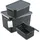 Kadax Aufbewahrungskorb mit Deckel 3er Set 4,5L, 12L, 18L  grau