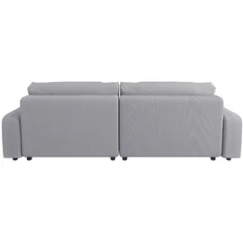 s-style möbel - Emma Ecksofa mit Schlaffunktion und Bettkasten in Cord-Stoff schöner Sitzkomfort, Ottomane rechts, B/T/H: 234 cm / 170 cm / 78 cm - Grau