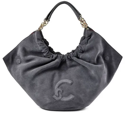 Coccinelle Smash Schultertasche Leder 26.5 cm  grau