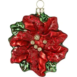 Christbaumschmuck Glas 9cm Weihnachtsstern Blume Weihnachtskugeln Pflanze Blüte
