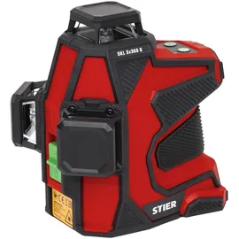 Stier Kreuzlinienlaser SKL 3x360°, 520nm, grün, 1/4" und 5/8" Gewinde im Koffer