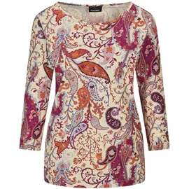 GOLDNER Langarm Print-Shirt U-Boot-Ausschnitt in bunt / gemustert), | Gr.: 48