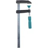 wolfcraft Schraubzwinge mini Spannweite 200mm – kleine Zwinge mit verzinkter Spindel mit Trapezgewinde – bewegliche Druckplatte - zum schnellen, einfachen Spannen - 120 kg Spannkraft - 3605000