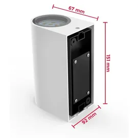B.K.Licht Außenleuchte Kunststoff, Metall 15,1x6,7x9,2 cm inkl. 5W 400 Lumen weiß
