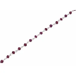 Kette ohne Anhänger FIRETTI "Schmuck Geschenk Silber 925 Halsschmuck Halskette Edelstein", bunt (silberfarben, rot), Halsketten, Damen, Silber 925 (Sterlingsilber), L: 45cm, Made in Germany - mit Rubin, Labradorit oder Pyrit