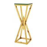 Casa Padrino Luxus Beistelltisch / Säule Edelstahl Gold Finish 35 x 35 x H 101 cm - Tisch Möbel